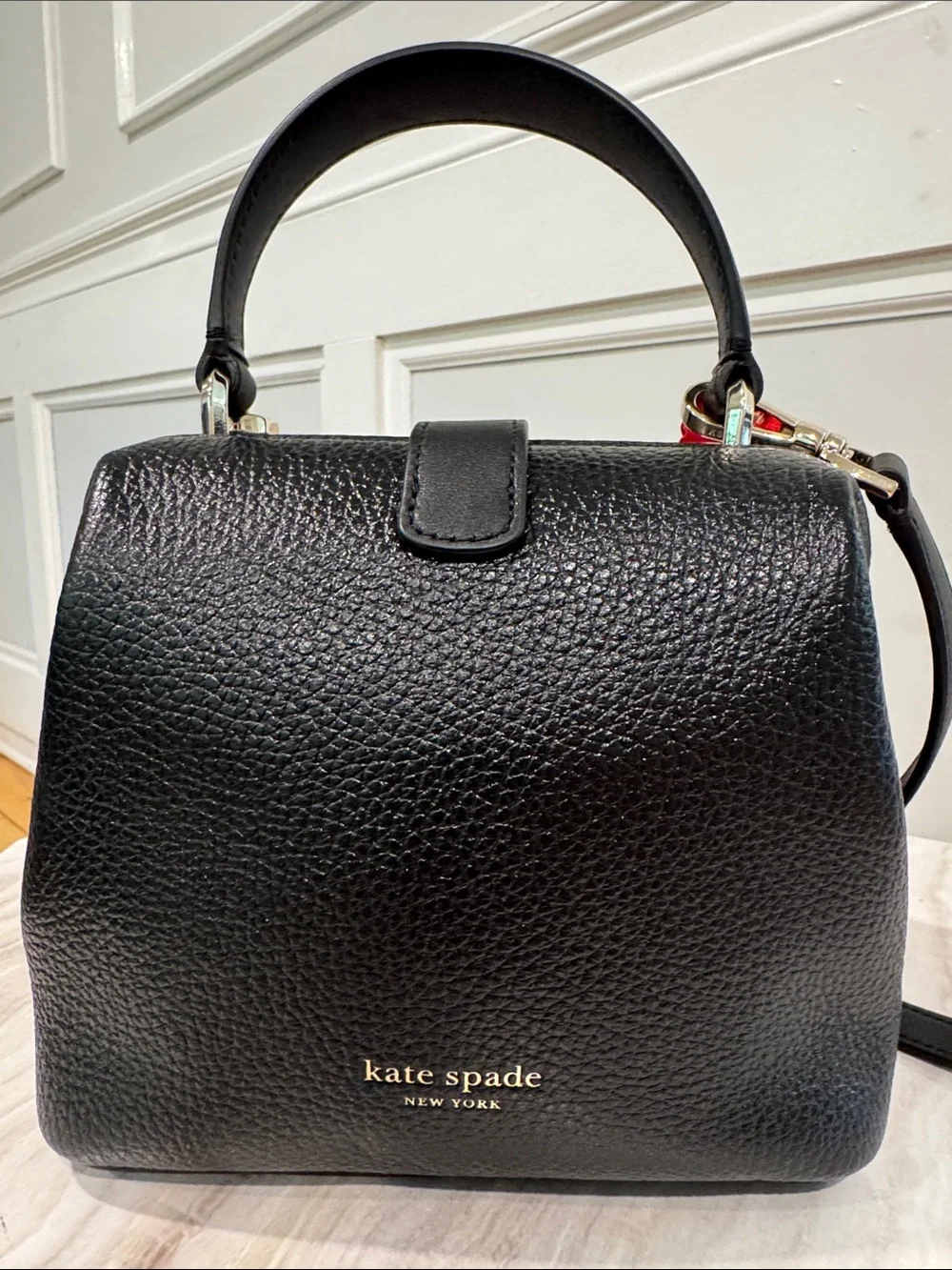 Kate Spade New York Bag Small Remedy Black Leather Top-Handle Crossbody Bag EUC